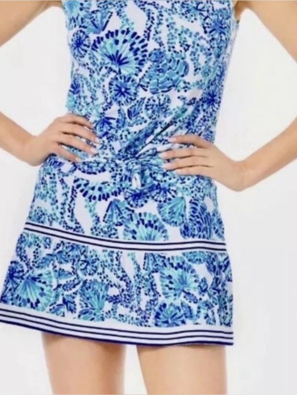 Lilly Pulitzer Floral Luxletic Dara Skort UPF 50+ Oasis Shell Me You Love Medium